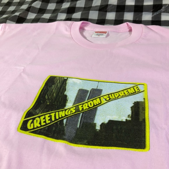 Supreme Greetings From New York Twin Towers Tee - Picture 2 of 6